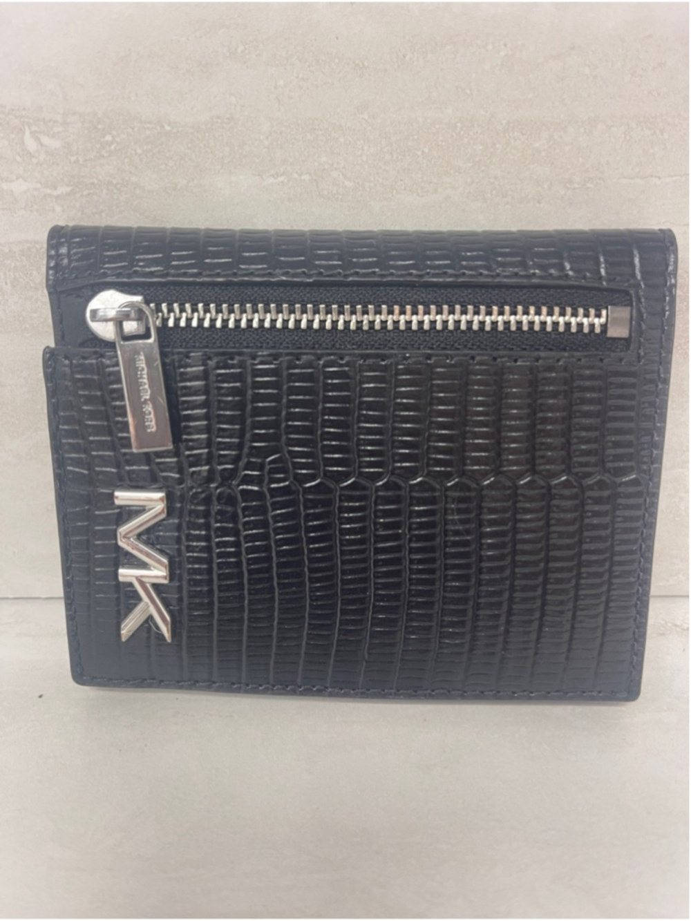 Michael Kors Rivington Croc Embossed Wallet Black